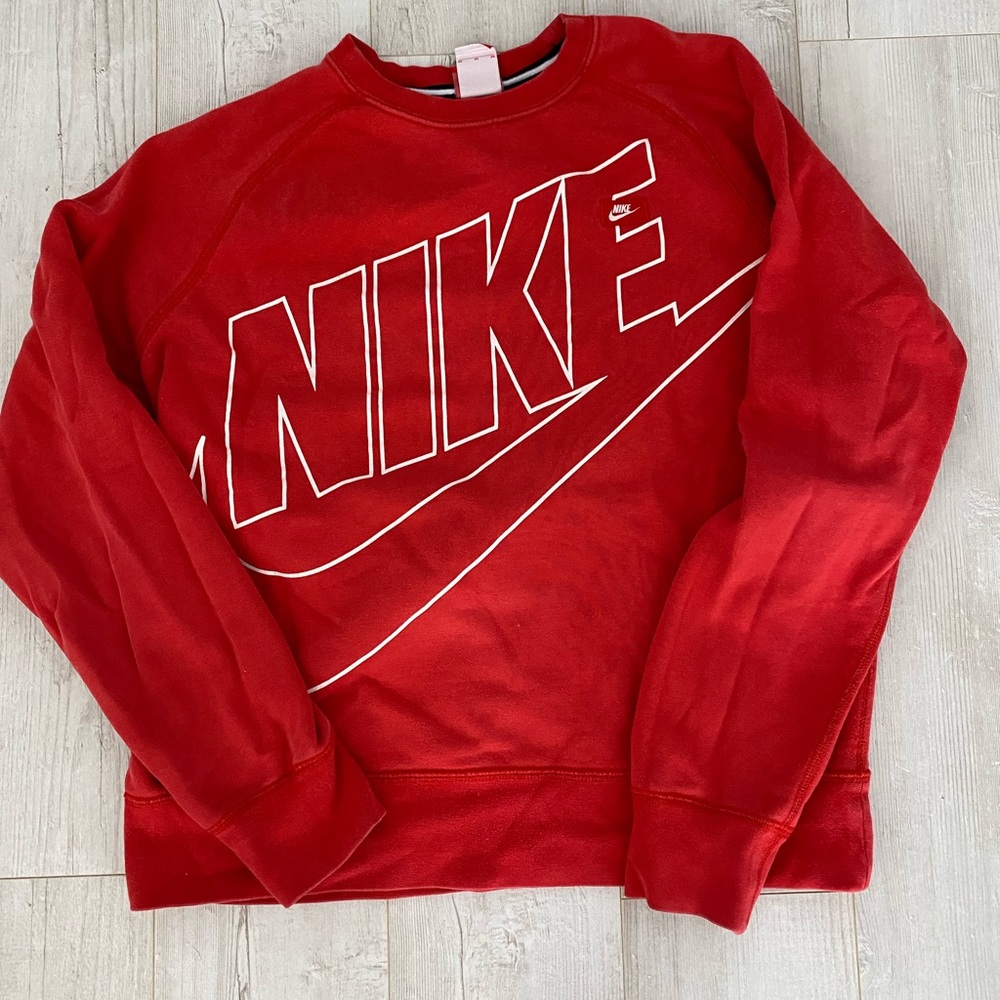 Mens Red Nike Crew Neck